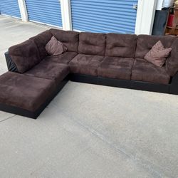 2 Pc Sofa Chaise Sectional  Brown