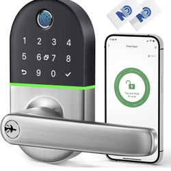 Cerradura de puerta con teclado inteligente con asa: cerradura de huellas dactilares NICE DIGI sin llave para puerta delantera/interior, cerradura dig