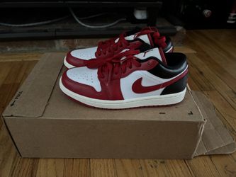 Air Jordan 1 Low Women's Shoes White/Black/Sail/Gym Red Size W 6.5 / M 5 Style DC0774-160