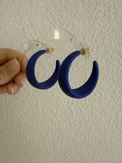 Women’s blue hoop matte Earrings