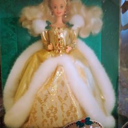 Unknown Year, Holiday Barbie Doll In Perfect Shape But The Box Is Damaged Some 