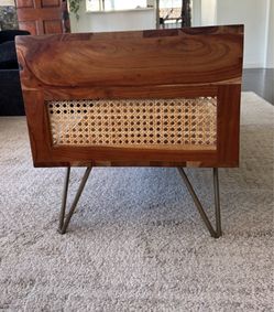 Wood Coffee Table with Metal Legs