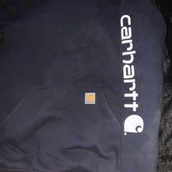 Carhartt Men's Loose Fit Midweight Logo Sleeve Graphic Hooded Sweatshirt