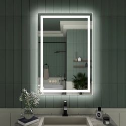 30”H x 20”W LED Bathroom Mirror with Lights, Lighted Vanity Mirror for Wall, Anti Fog LED Mirror