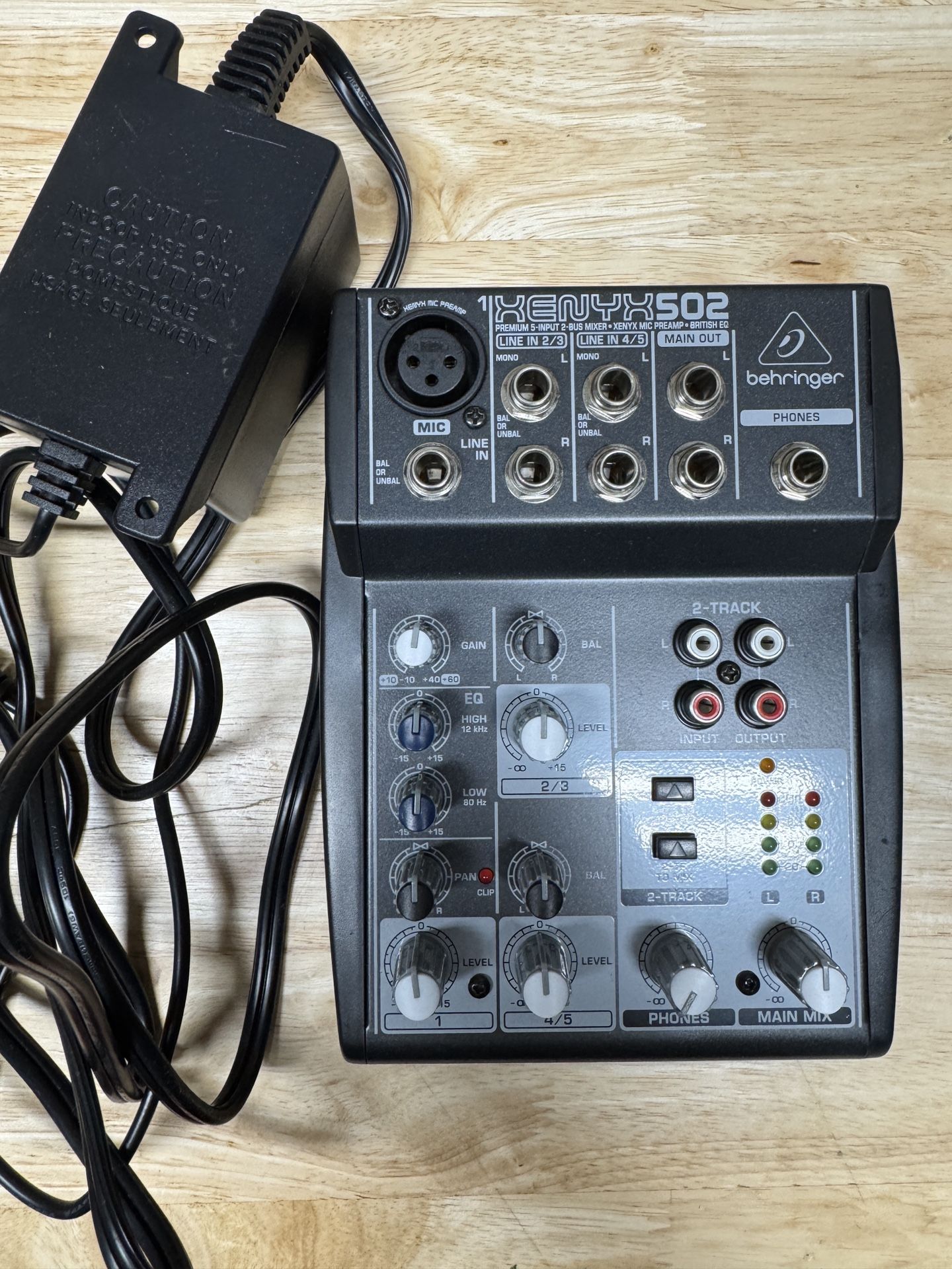 Behringer Xenyx 502 analog mixer and XM8500 mic