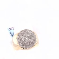 Diamond Gold Dome Ring 10K New