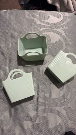 3  Small Plastic Storage Bins