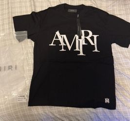 Amiri Staggered Logo T-Shirt Black