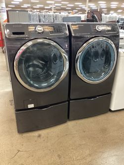 Samsung Front Load 5.2 cu.ft. Washer and Electric 7.5 cu.ft. Dryer with Pedestal Storage Drawers
