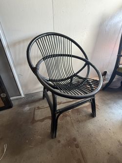 Matte Black Wicker Chair