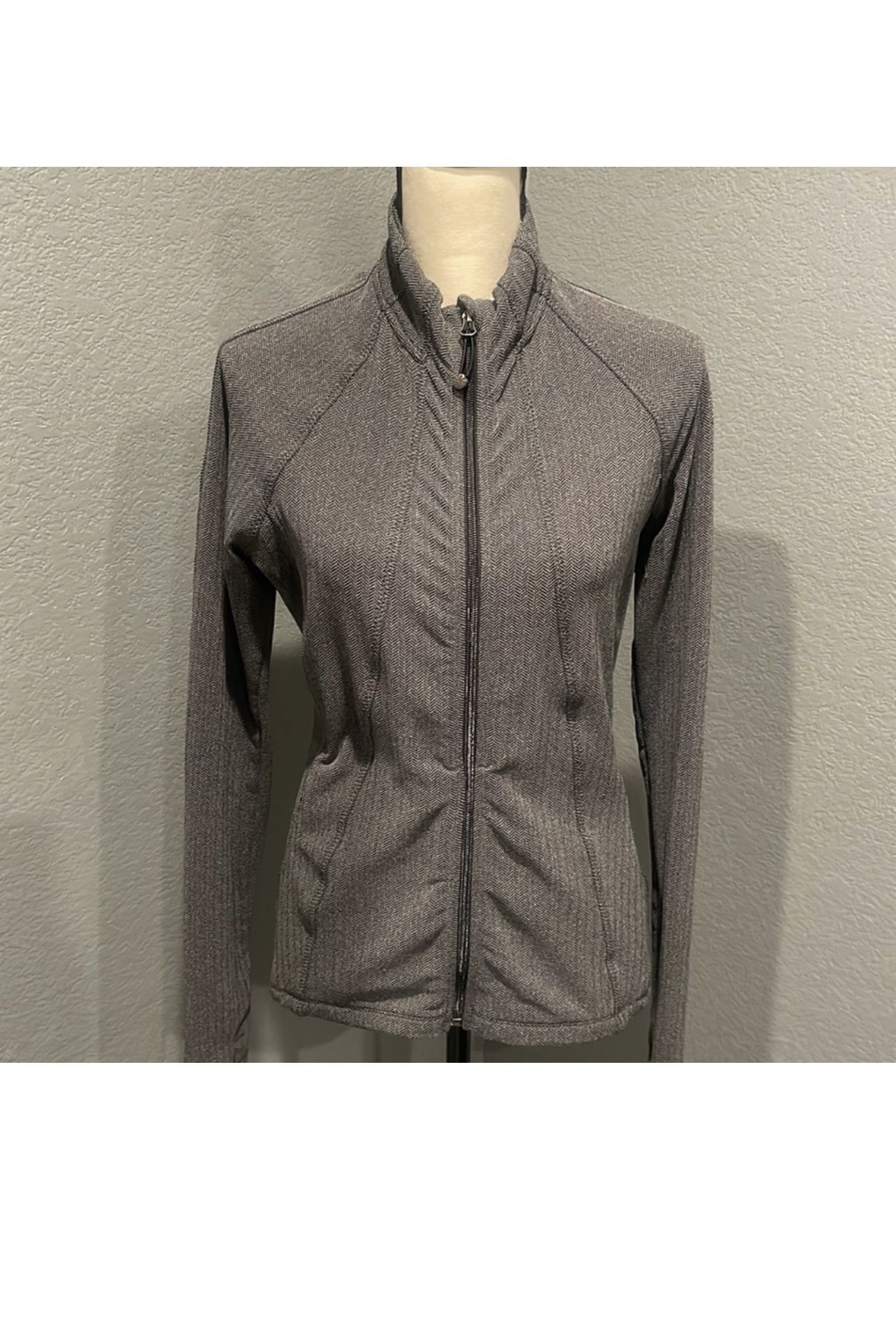 Athleta Hope Herringbone Fitted Zip Up Yoga Women’s Jacket Size XL