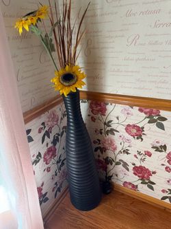 Black floor vase
