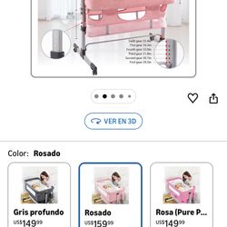 - Moisés para bebés al lado de la cama, cuna de bebé con cesta de almacenamiento, moisés plegables fáciles, cama de bebé ajustable para bebés 