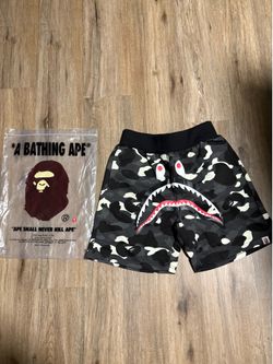 BAPE black camo shark shorts