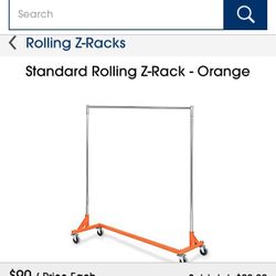 (2) ULINE Standard Rolling-Z-Rack-Orange 