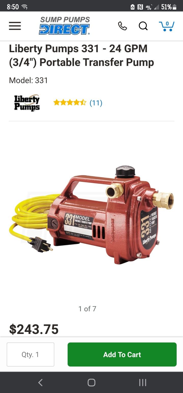 Liberty Portable Transport Pump (Model 331)