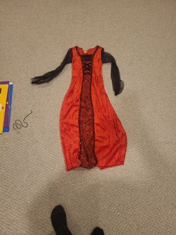 Red And Black Velvet Costume Dress