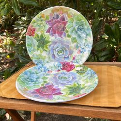 Nicole Miller Floral Succulent Plates