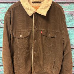 Levis Mens Brown Sherpa Corduroy Jacket XL