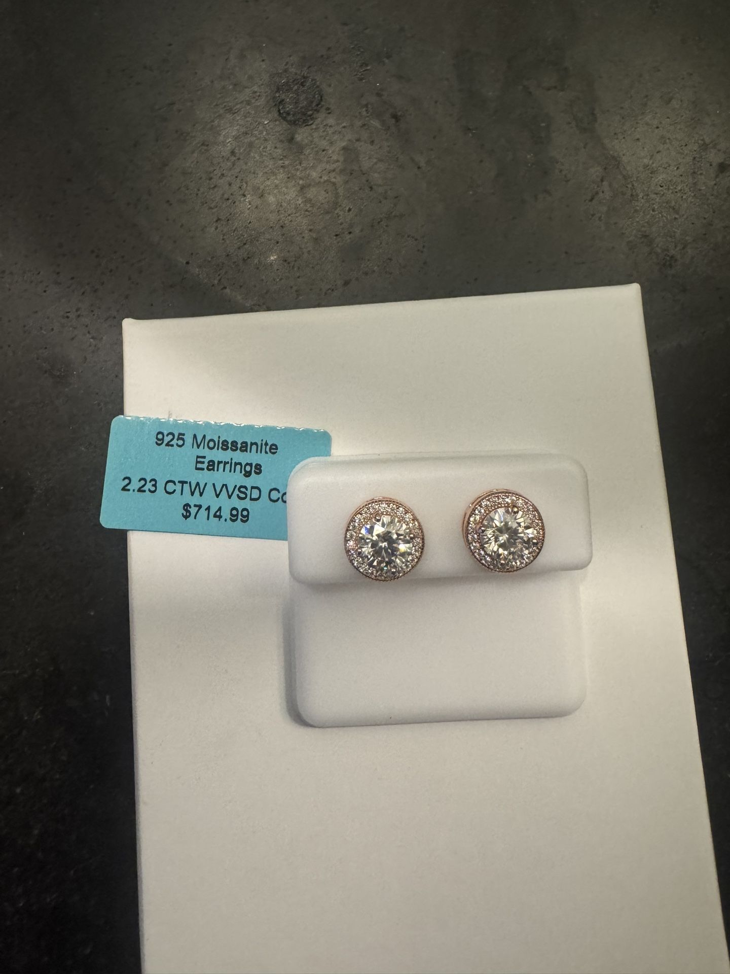 Moissanite 2.23 CTW VVS Earrings ( 18 k Gold )