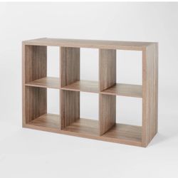 13" 6 Cube Organizer Weathered Gray - Brightroom™: Cubby Storage Bookshelf with 6 Shelves, MDF & Particle Board