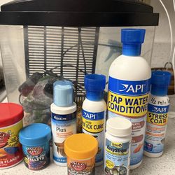Fish tank with extra supplies
