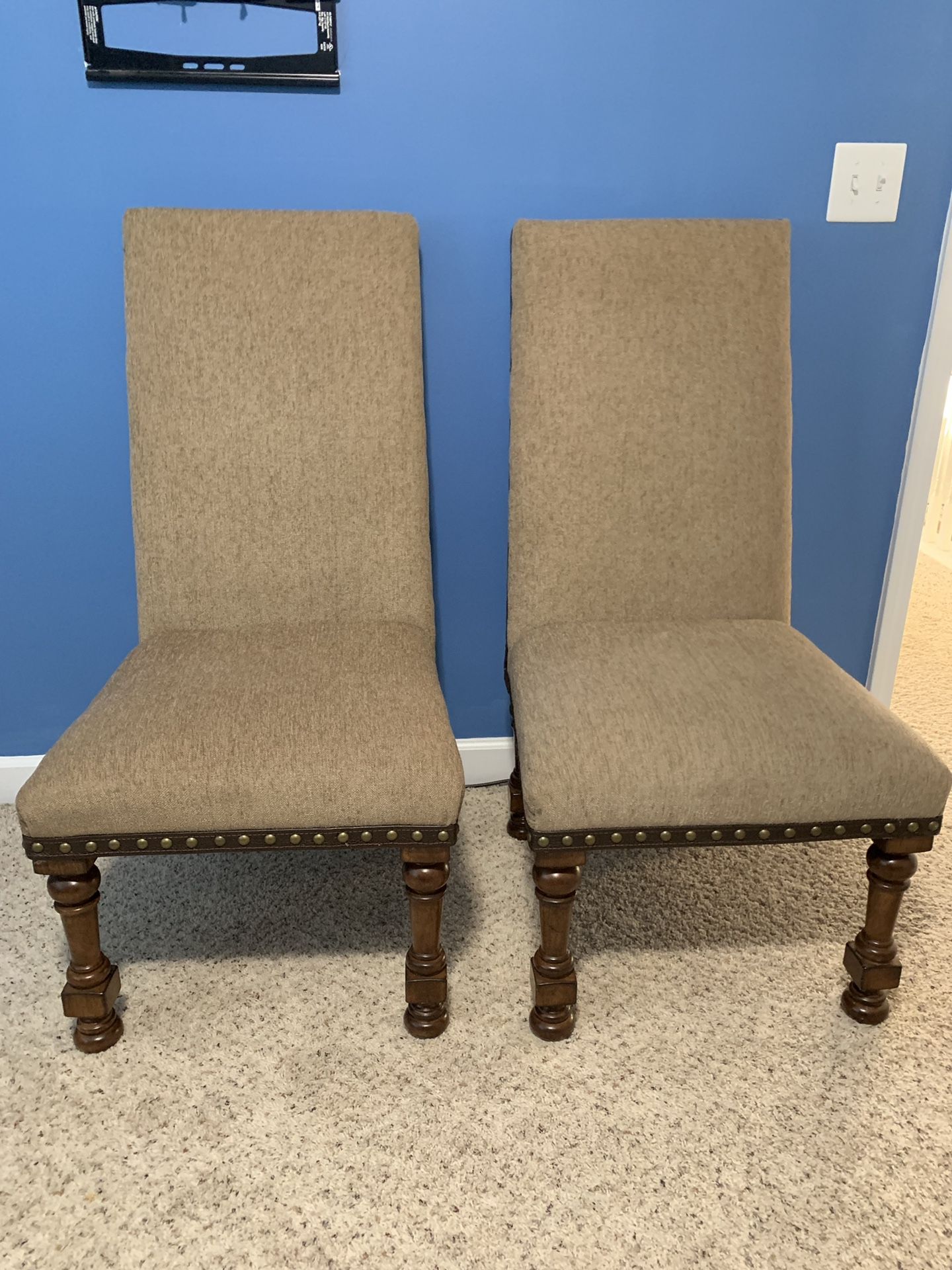 Decorative armless chairs. Guest room/entry way.