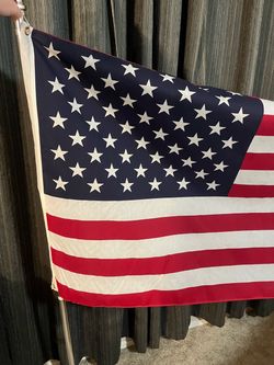 American Flag with Pole and Mount