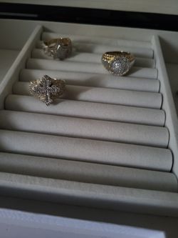 10k Real Gold Real Diamond Rings And Earrings And Bracelet