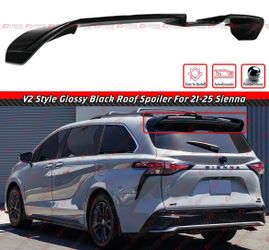 21-26 TOYOTA SIENNA V2 GLOSS BLACK REAR ROOF SPOILER WING