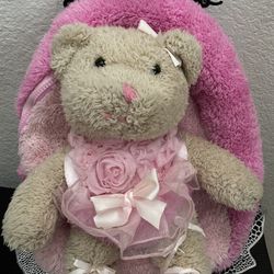 Ballerina Bear Pink Rolling Backpack