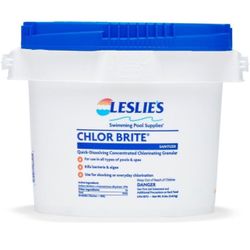 8 Pound Leslie's Chlor Brite Pool Shock for Swimming Pools, Spas, and Hot Tubs - Granular Stabilized Sodium Dichlor Sanitizer - 8 Pound