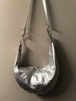 Silver hobo bag