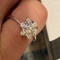 VVS1 1.50 Carat White Diamond Sterling Silver Ring 