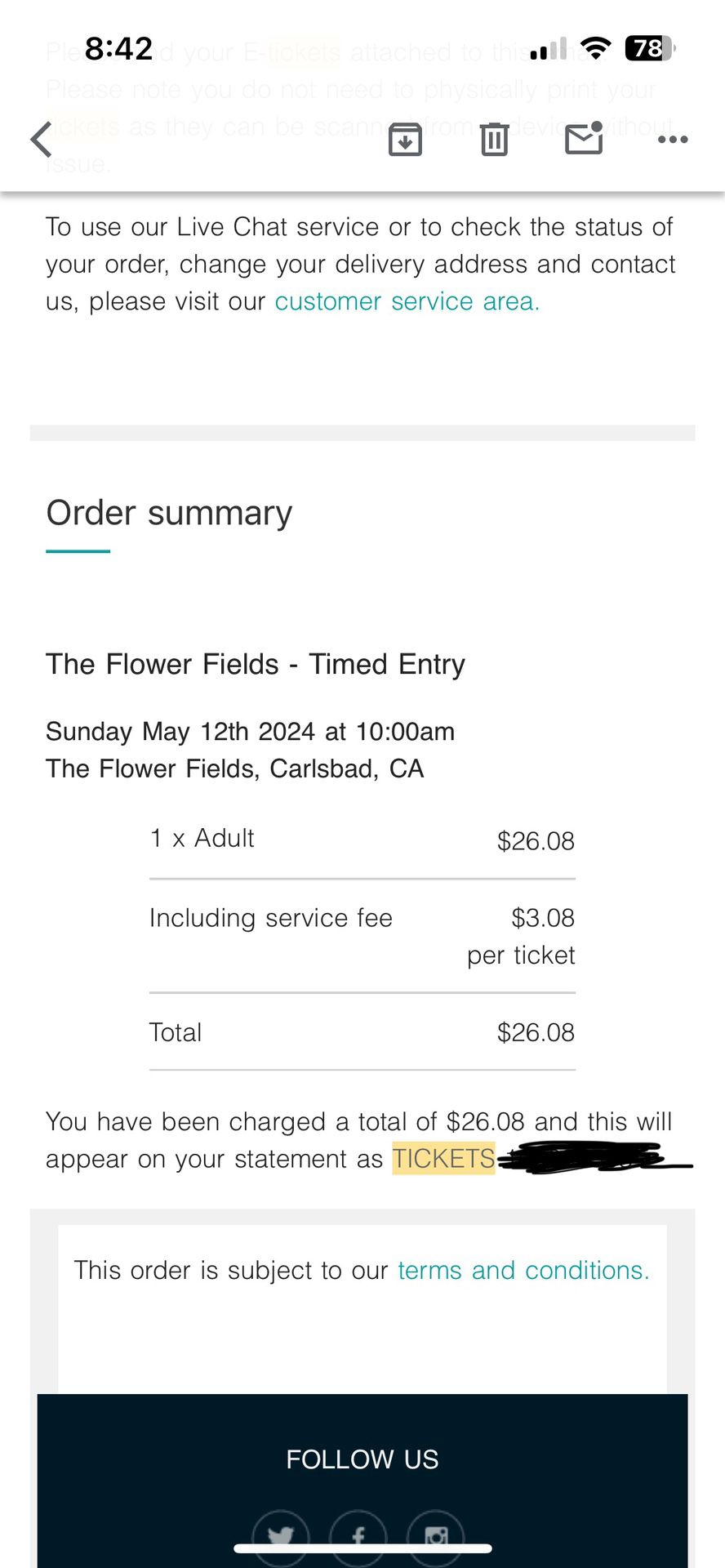 Clarsbad the flower field Ticket