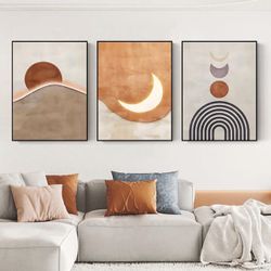 3 Piece Modern Art Wall Decor Framed Canvas 
