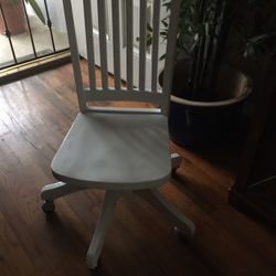 girl  Wooden White Chair 