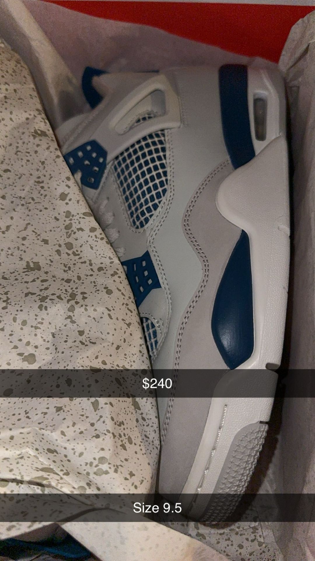 Jordan 4 Blue Military Size 9.5 $250