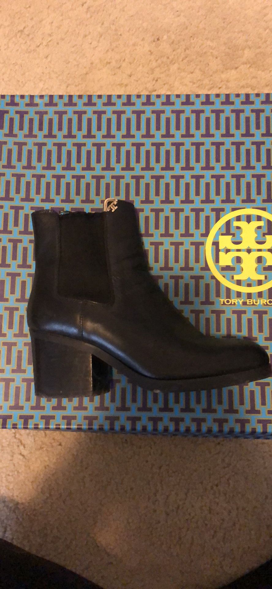 Tory Burch Leather Black Ankle Boots