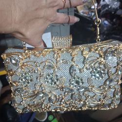 Sterling Silver And Gold Clutch Purse