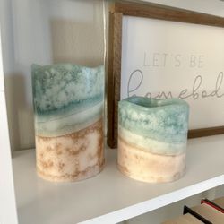 Ocean Surf LED Candle Pair