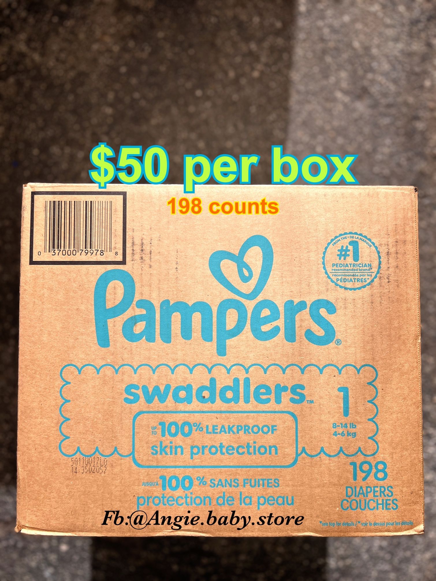 Pampers Swaddlers Size 1 Jumbo Box