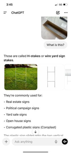 H-stakes or wire yard sign stakes.