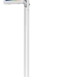 CTA Digital Healthcare Grade Floor Stand with Quick Release Enclosure & Ergonomic Hospitality Features – Tilting, Mobile, & Secure Tablet Enclosure (P