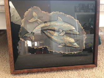 Dolphin 3D picture and frame