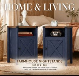 Set of two nightstands.farmhouse https://offerup.com/redirect/?o=c3R5bGUubmV3 in box. Blue