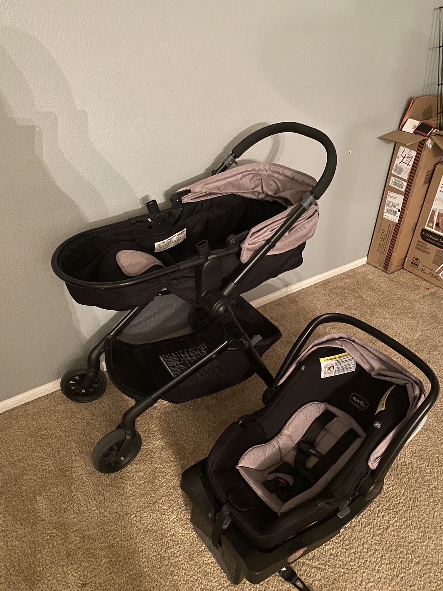 Evenflo car seat and stroller