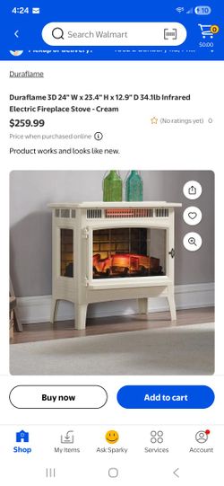 DURAFLAME
3D FLAME INFRARED QUARTZ STOVE HEATER. Cream color.