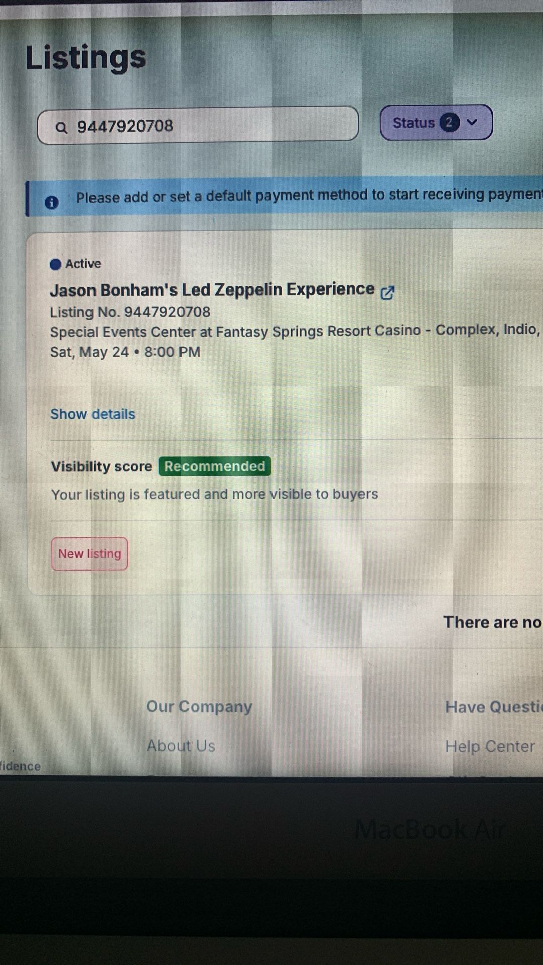 2 Jason Bonham’s Led Zeppelin Experience Tickets❗️