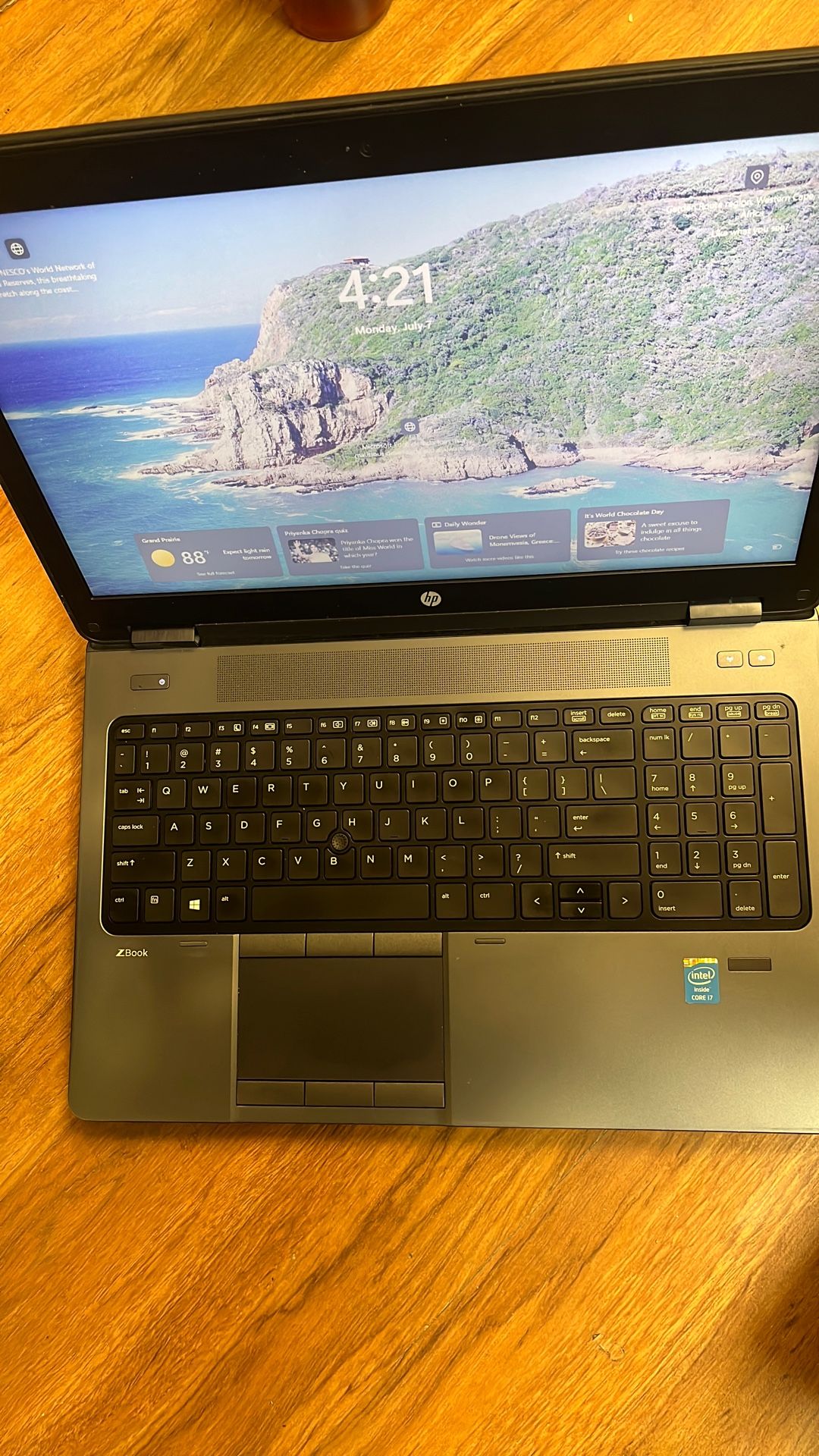 GAMING Hp ZBook 15 Corei7-4800MQ 2.7ghz 16gb Ram 256gb SSD Win 11pro NVidia K1100m